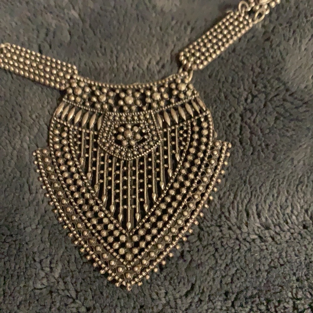 Silver Statement Necklace - image 2